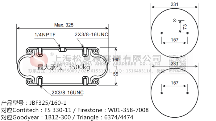 JBF325/160-1橡膠<a href='http://www.yhhd555.cn/' target='_blank'><u>空氣彈簧</u></a>