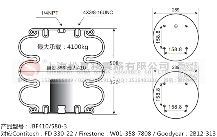 JBF410/580-3橡膠<a href='http://www.yhhd555.cn/' target='_blank'><u>空氣彈簧</u></a>